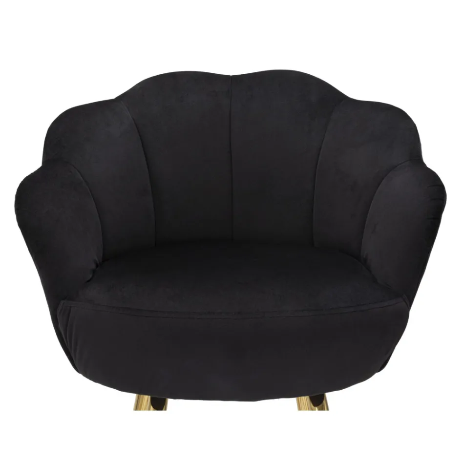 Tabouret Haut en Fer Doré avec Assise Recouvert de Velours - Annina Viadurini