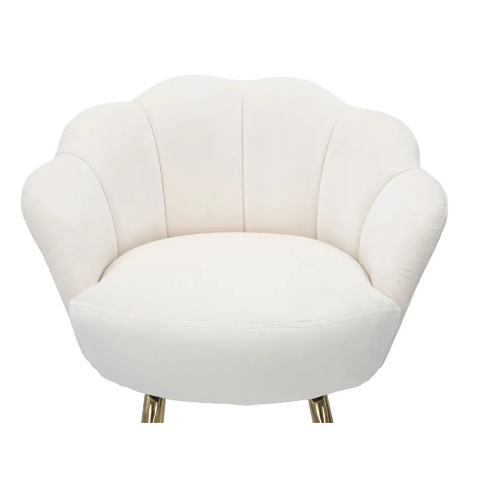 Tabouret Haut en Fer Doré avec Assise Recouvert de Velours - Annina Viadurini