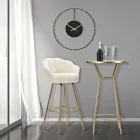 Tabouret Haut en Fer Doré avec Assise Recouvert de Velours - Annina Viadurini