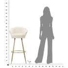 Tabouret Haut en Fer Doré avec Assise Recouvert de Velours - Annina Viadurini