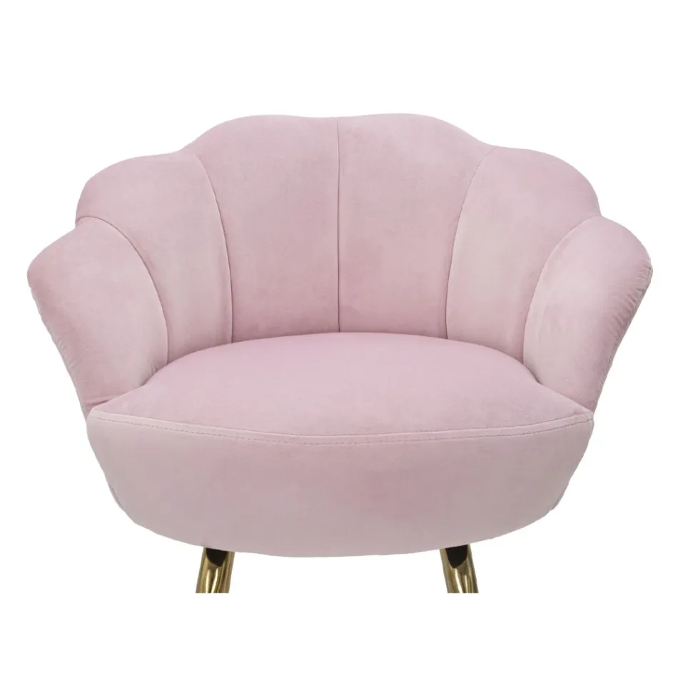 Tabouret Haut en Fer Doré avec Assise Recouvert de Velours - Annina Viadurini