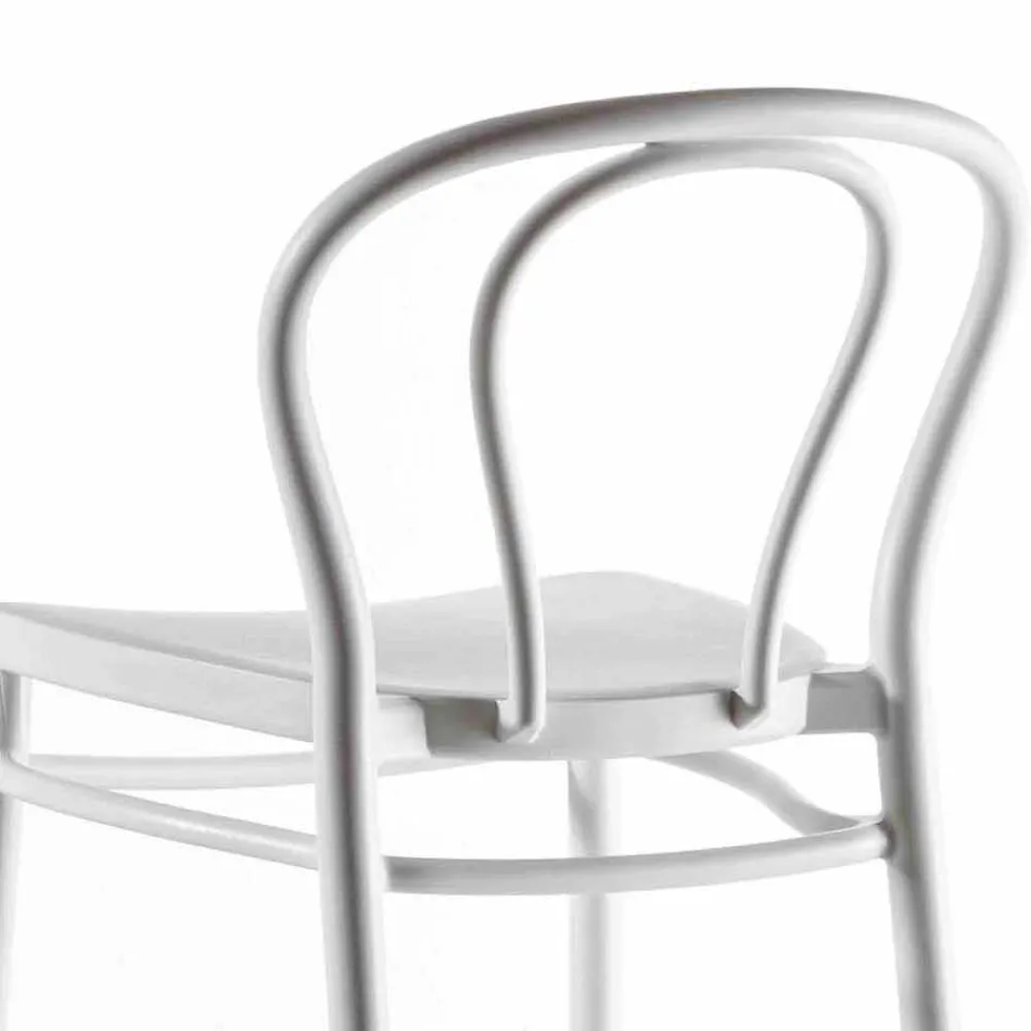 Tabouret haut en polypropylène avec repose-pieds, 4 pièces - Gaya Viadurini