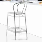 Tabouret haut en polypropylène avec repose-pieds, 4 pièces - Gaya Viadurini