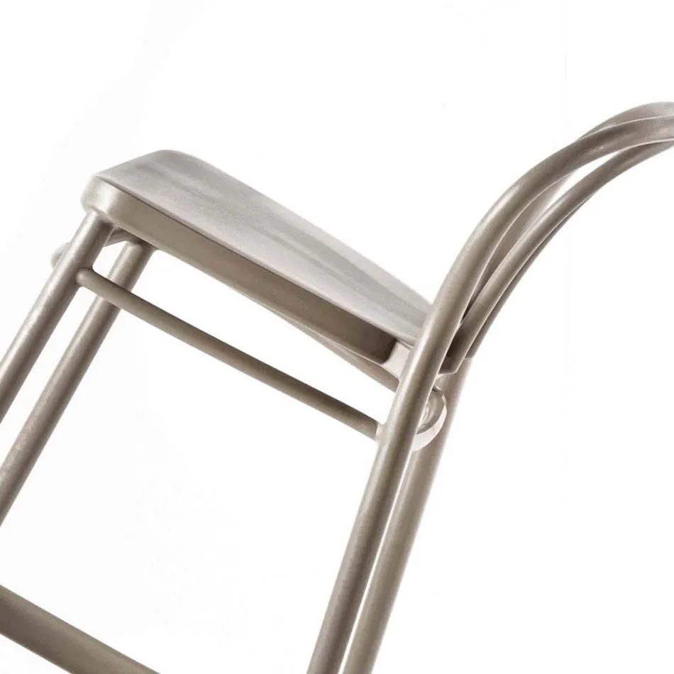 Tabouret haut en polypropylène avec repose-pieds, 4 pièces - Gaya Viadurini