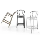 Tabouret haut en polypropylène avec repose-pieds, 4 pièces - Gaya Viadurini