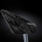 Tabouret Haut en Velours et Acier avec Relevage Réglable Fabriqué en Italie - Bilbao Viadurini