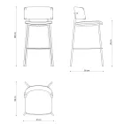 Tabouret de haute qualité avec revêtement en velours fabriqué en Italie - Alaska Viadurini