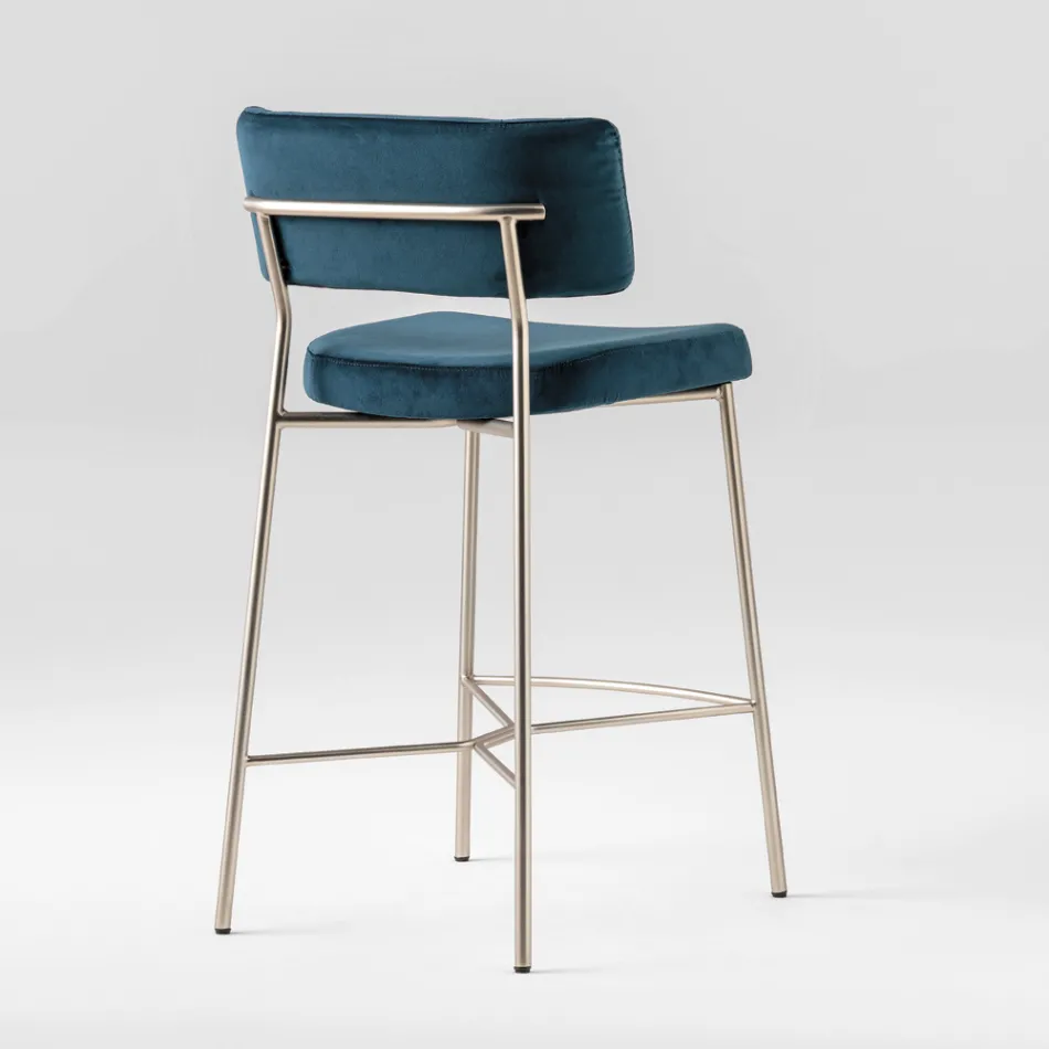 Tabouret de haute qualité avec revêtement en velours fabriqué en Italie - Alaska Viadurini