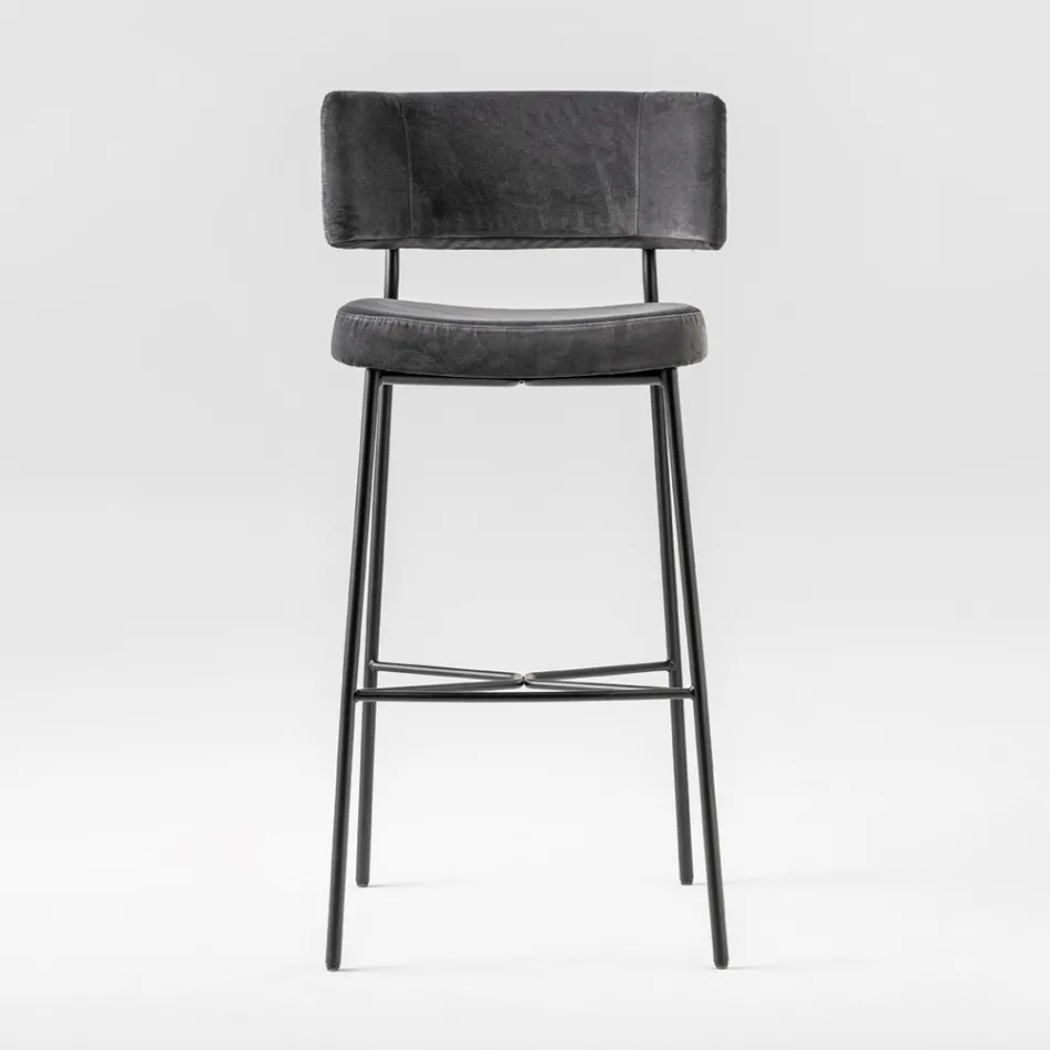 Tabouret de haute qualité avec revêtement en velours fabriqué en Italie - Alaska Viadurini
