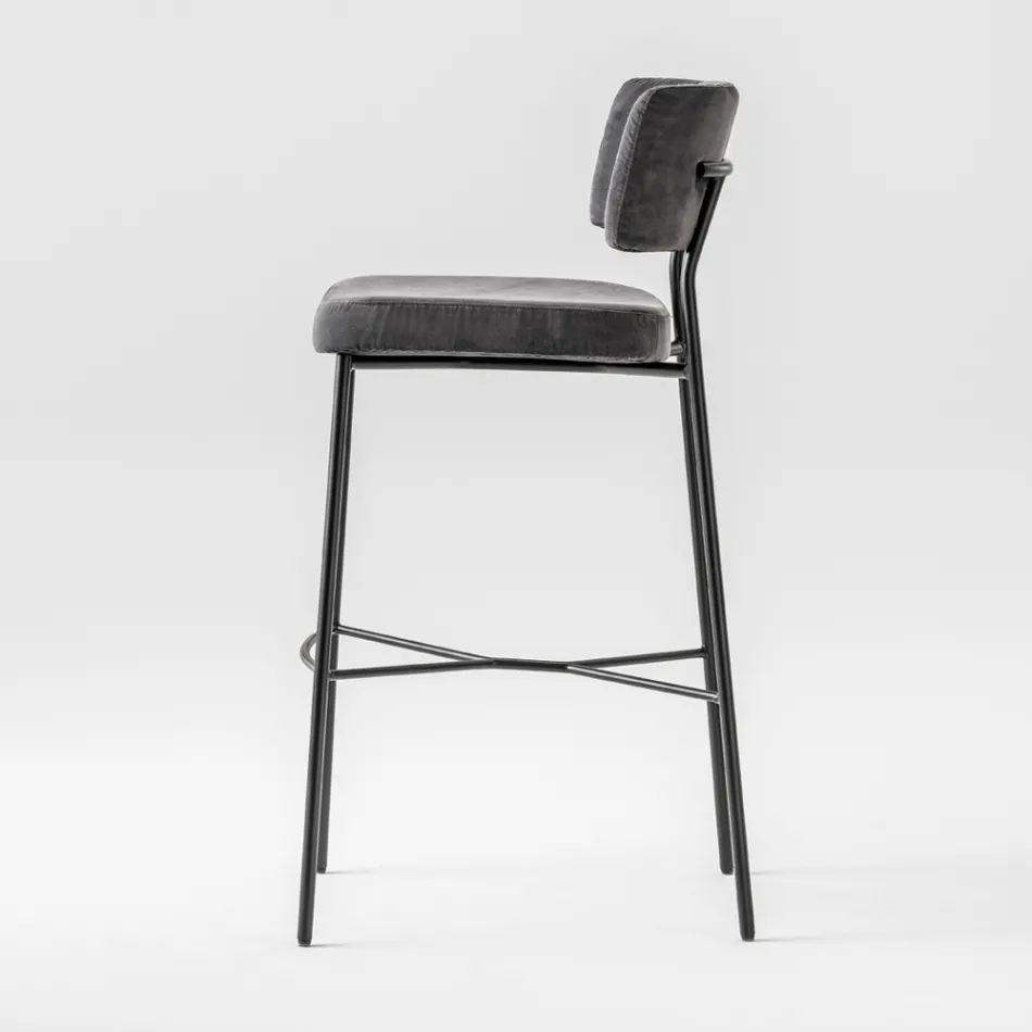 Tabouret de haute qualité avec revêtement en velours fabriqué en Italie - Alaska Viadurini
