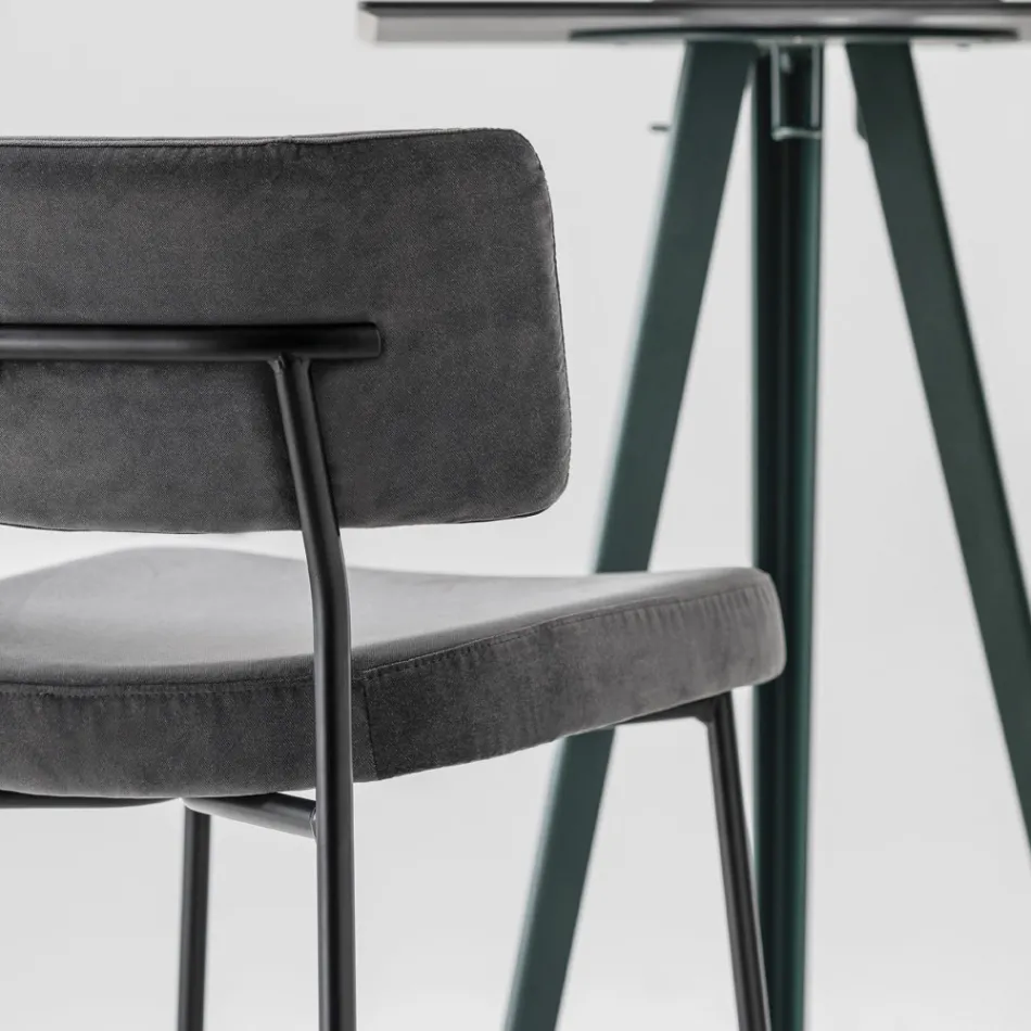 Tabouret de haute qualité avec revêtement en velours fabriqué en Italie - Alaska Viadurini