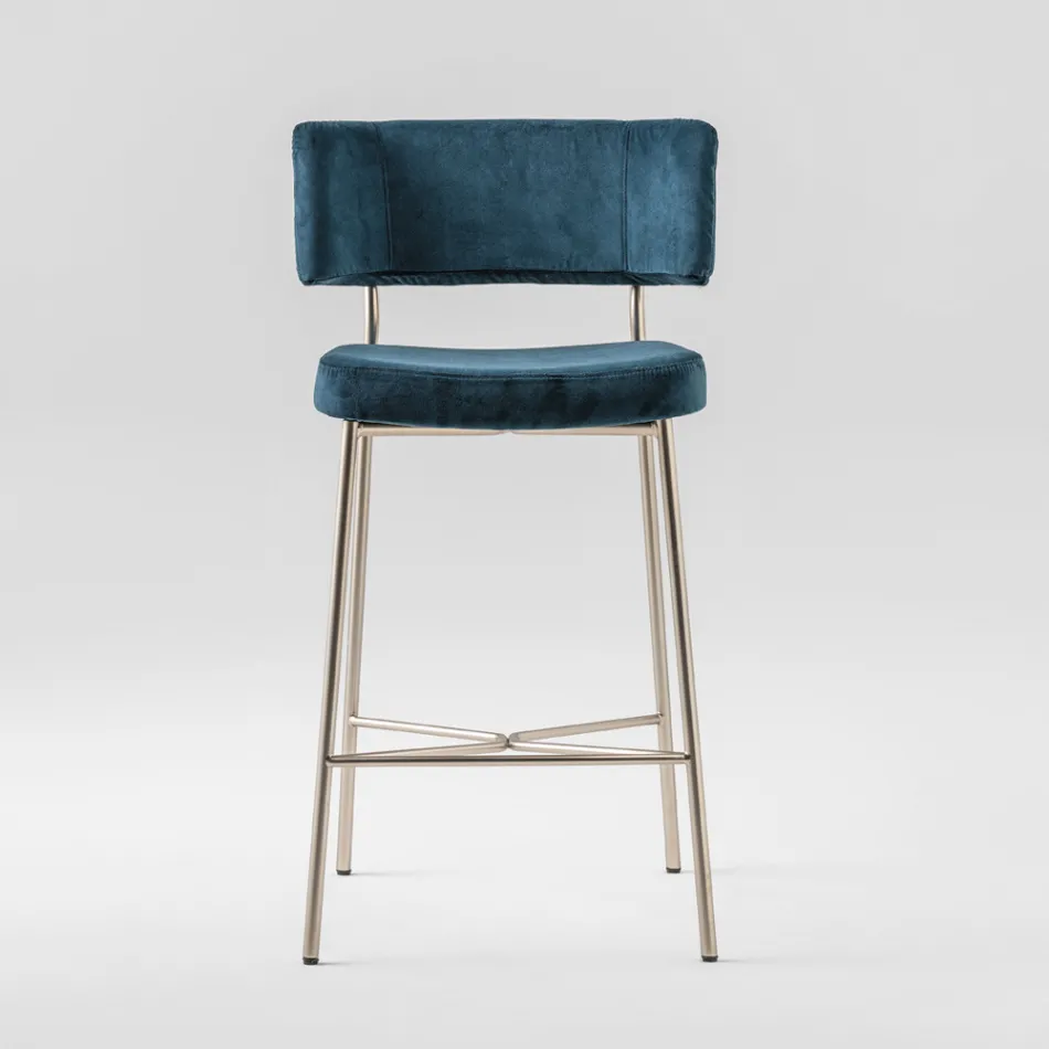 Tabouret de haute qualité avec revêtement en velours fabriqué en Italie - Alaska Viadurini
