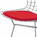 Tabouret de Bar Haut en Cuir avec Structure en Acier Fabriqué en Italie - Beniamino Viadurini