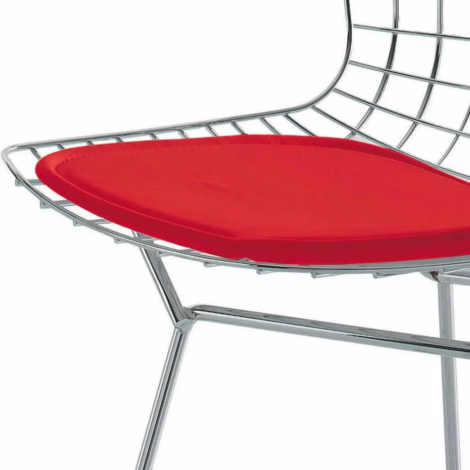 Tabouret de Bar Haut en Cuir avec Structure en Acier Fabriqué en Italie - Beniamino Viadurini