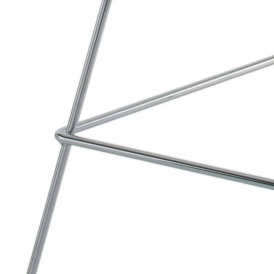 Tabouret de Bar Haut en Cuir avec Structure en Acier Fabriqué en Italie - Beniamino Viadurini