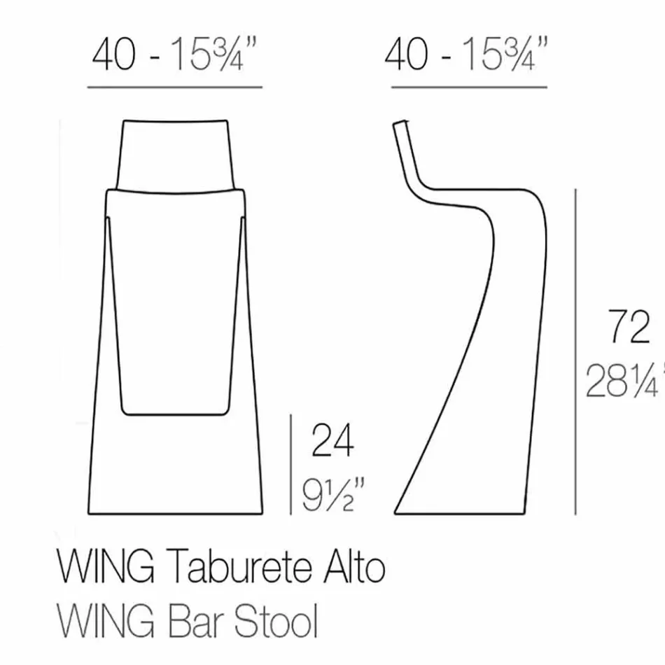 Tabouret de bar Wing Vondom au design moderne en polyéthylène Viadurini