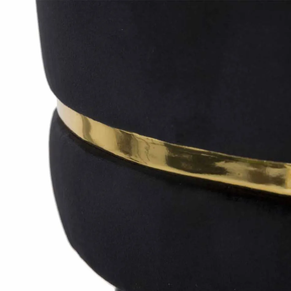 Tabouret de Bar Rond en Bois et Tissu de Design Moderne - Rupert Viadurini