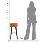 Tabouret de Bar Rond en Bois et Tissu de Design Moderne - Rupert Viadurini