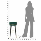 Tabouret de Bar Rond en Bois et Tissu de Design Moderne - Rupert Viadurini