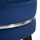 Tabouret de Bar Rond en Bois et Tissu de Design Moderne - Rupert Viadurini