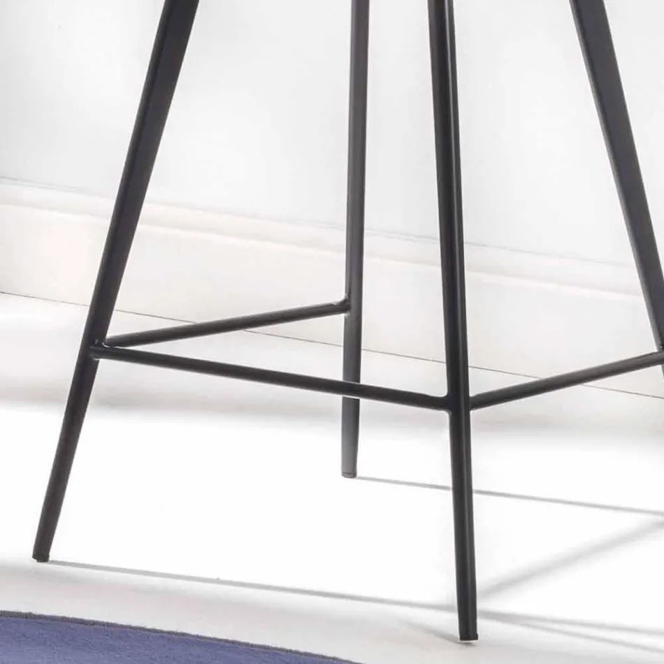 Tabouret Base 4 Pieds, H 65 en Simili Cuir Effet Cuir - Ovide Viadurini