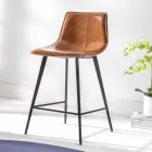 Tabouret Base 4 Pieds, H 65 en Simili Cuir Effet Cuir - Ovide Viadurini