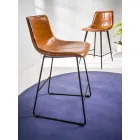 Tabouret luge, assise en similicuir effet cuir - Ovid Viadurini