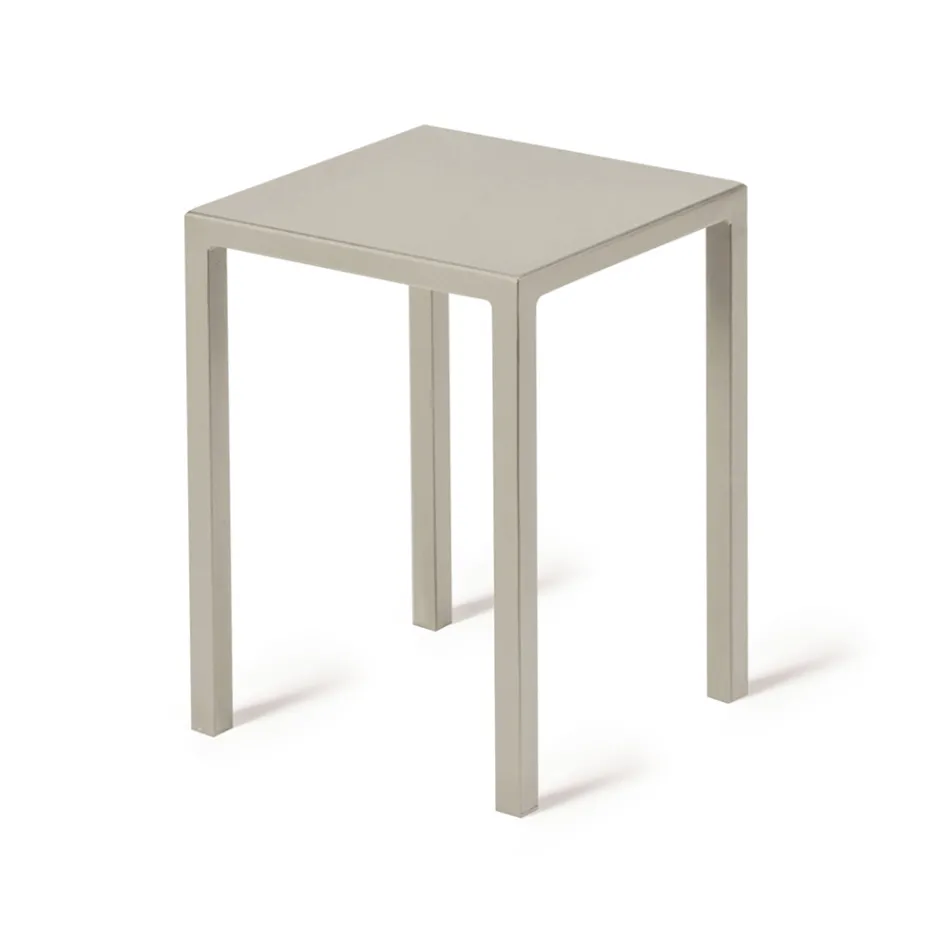 Tabouret d'extérieur bas carré en acier fabriqué en Italie - Azul Viadurini