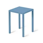 Tabouret d'extérieur bas carré en acier fabriqué en Italie - Azul Viadurini
