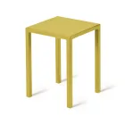 Tabouret d'extérieur bas carré en acier fabriqué en Italie - Azul Viadurini