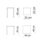 Tabouret d'extérieur bas carré en acier fabriqué en Italie - Azul Viadurini