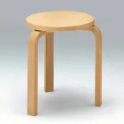 Tabouret bas empilable en bois de hêtre naturel fabriqué en Italie - Cassiopea Viadurini