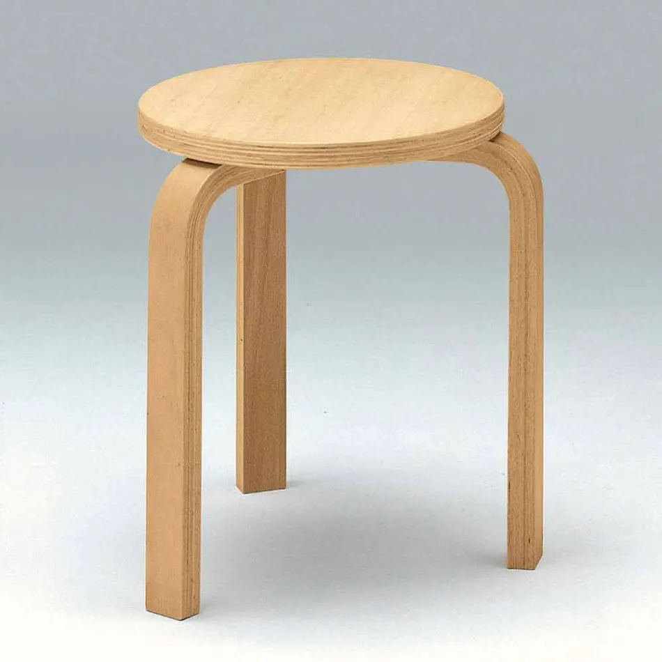 Tabouret bas empilable en bois de hêtre naturel fabriqué en Italie - Cassiopea Viadurini