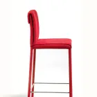 Tabouret entièrement rembourré en technofibre rouge Made in Italy - Screen Viadurini