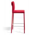 Tabouret entièrement rembourré en technofibre rouge Made in Italy - Screen