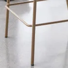 Tabouret avec base en métal et assise en simili cuir fabriqué en Italie - Ivy Viadurini