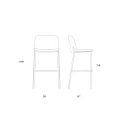 Tabouret avec base en métal et assise en simili cuir fabriqué en Italie - Ivy Viadurini