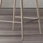 Tabouret avec pieds en métal et assise en tissu monocoque fabriqué en Italie - Hinata Viadurini