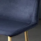 Tabouret avec pieds en métal et assise en tissu monocoque fabriqué en Italie - Hinata Viadurini