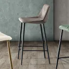 Tabouret avec pieds en métal et assise en tissu monocoque fabriqué en Italie - Hinata Viadurini