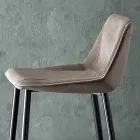 Tabouret avec pieds en métal et assise en tissu monocoque fabriqué en Italie - Hinata Viadurini