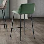 Tabouret avec pieds en métal et assise en tissu monocoque fabriqué en Italie - Hinata Viadurini