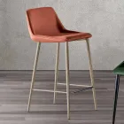 Tabouret avec pieds en métal et assise en tissu monocoque fabriqué en Italie - Hinata Viadurini