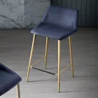 Tabouret avec pieds en métal et assise en tissu monocoque fabriqué en Italie - Hinata Viadurini