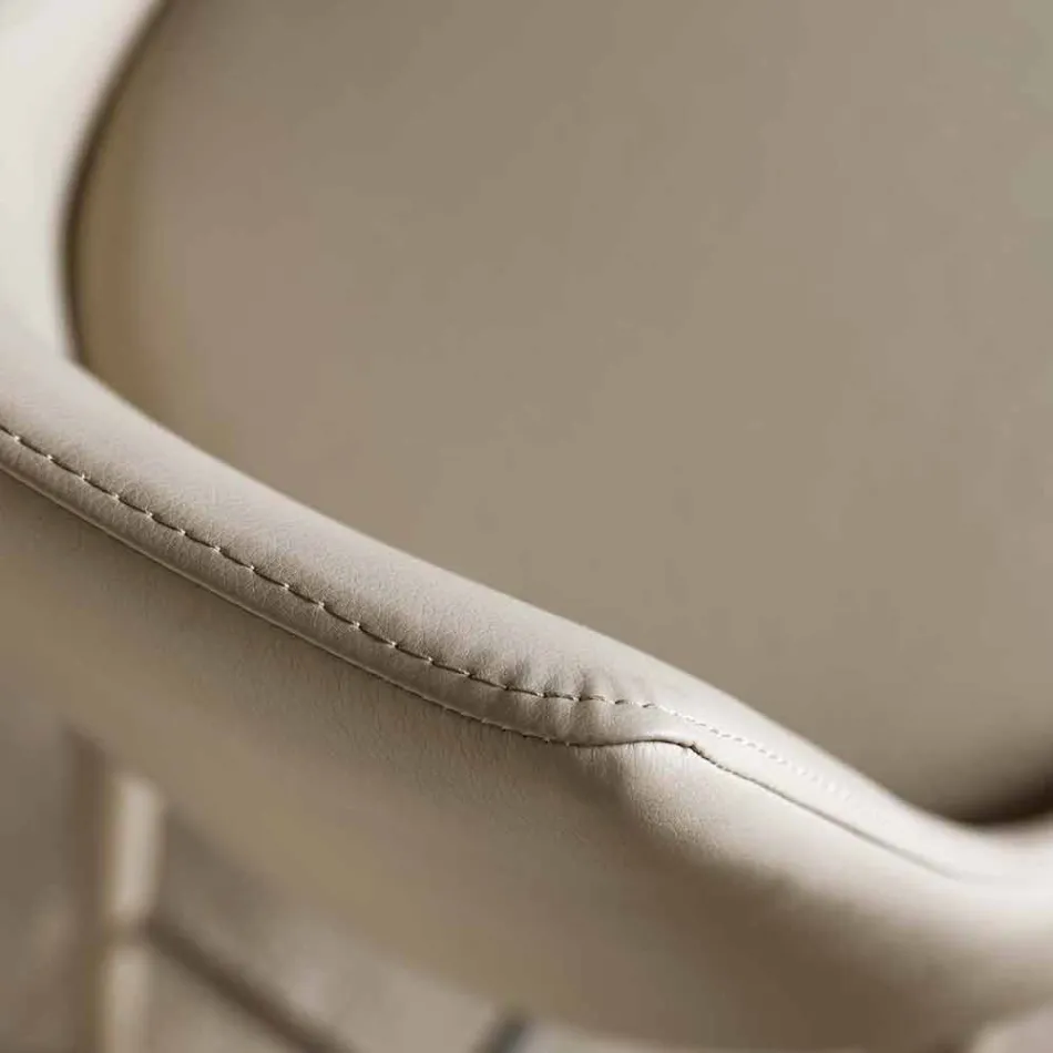 Tabouret avec dossier, piètement en métal design - Berenice Viadurini