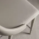 Tabouret avec dossier, piètement en métal design - Berenice Viadurini