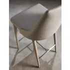 Tabouret avec dossier, piètement en métal design - Berenice Viadurini