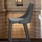 Tabouret avec dossier, piètement en métal design - Berenice Viadurini