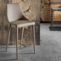 Tabouret de Design avec Dossier Haut en Simili Cuir – Berenice
