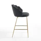 Tabouret avec assise rembourrée recouverte de tissu - Silicone Viadurini